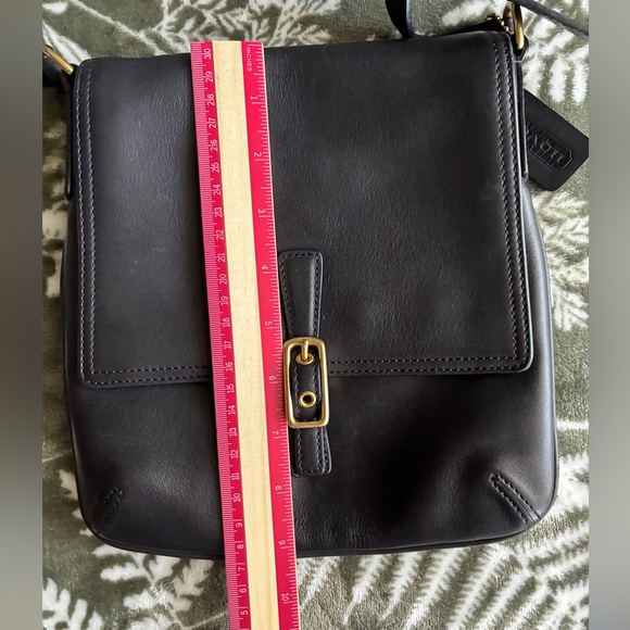 Coach Black Leather Crossbody with Gold-Tone Buckle - Picture 4 of 16